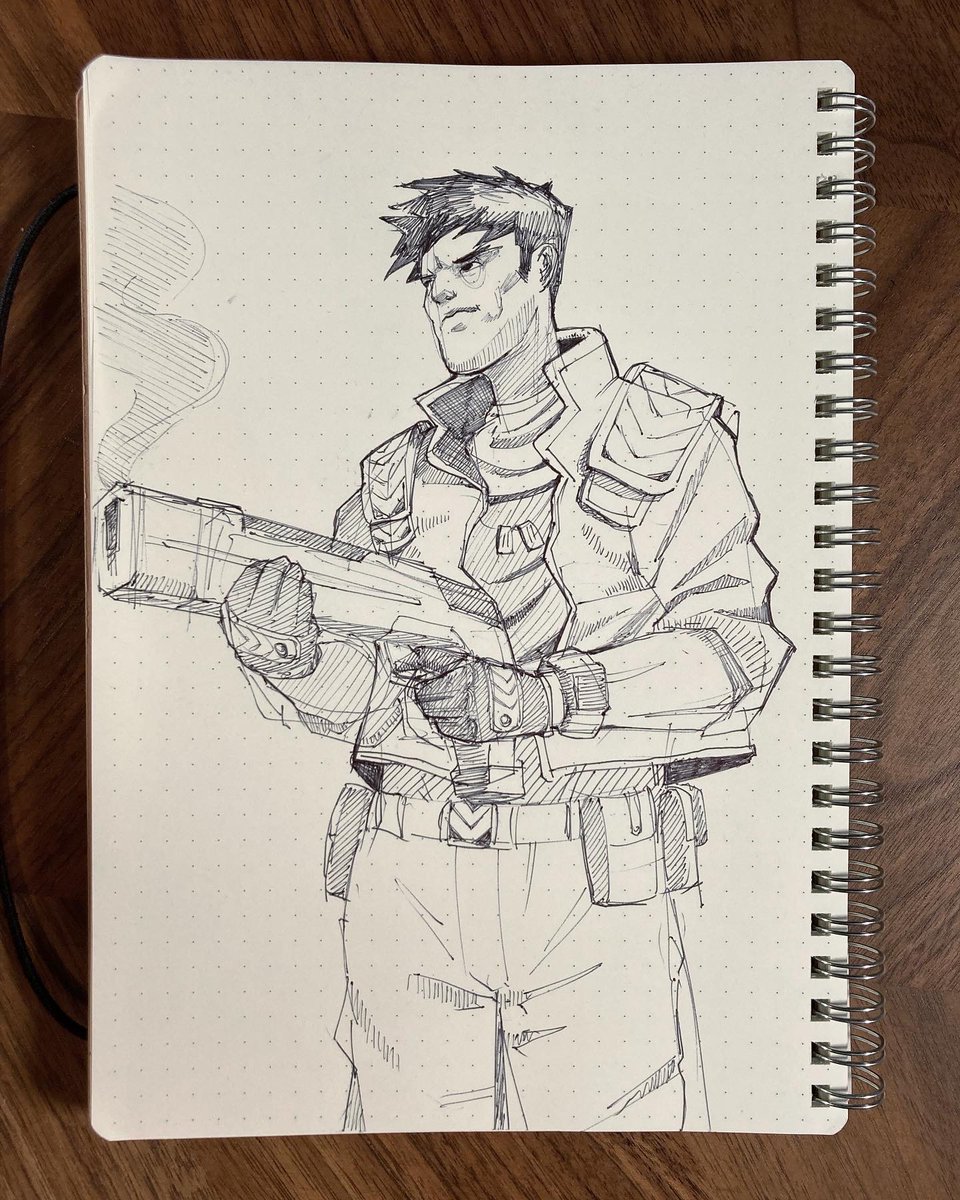 jayng's tweet photo. Doodling some cyberpunk-ish bro art. #scifiart #sketch https://t.co/vtR6DeOVjc