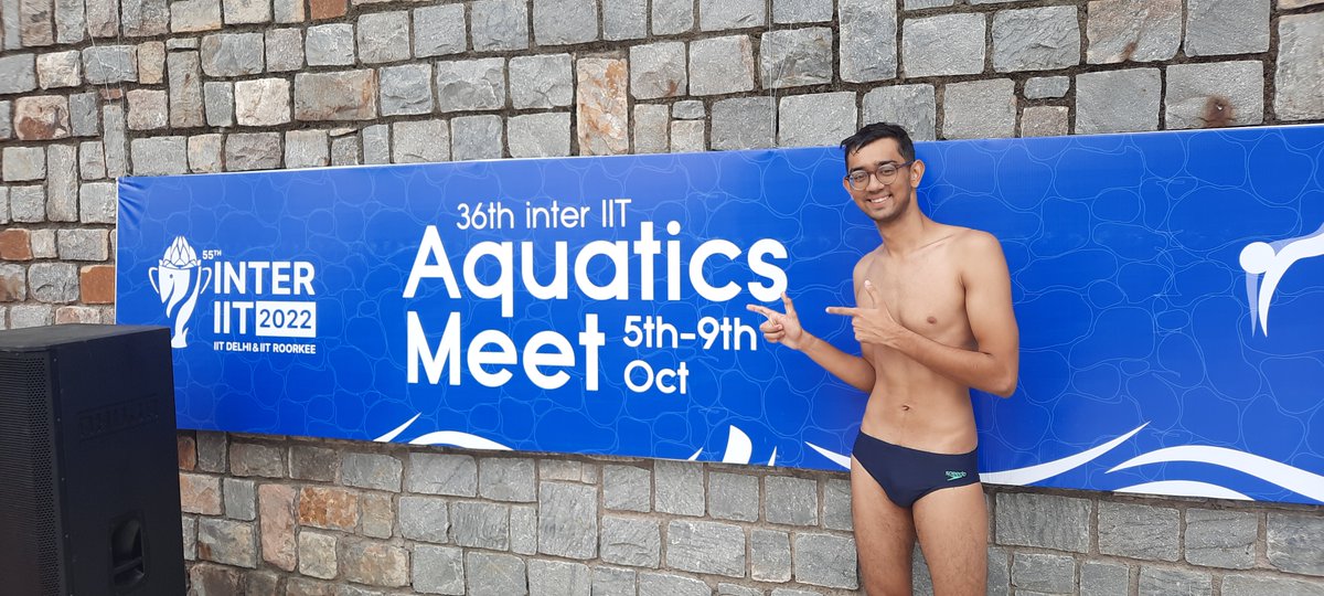 What a splendid way for the <a href="/iitgn/">IIT Gandhinagar</a> contingent to begin the 36th #InterIITAquaticsMeet! Our undergraduate student, Adit Rambhia, has secured a Gold Medal in the 200M Individual Medley (M) race. Congratulations to him and best wishes to all our players.
#InterIITAquaticsMeet2022