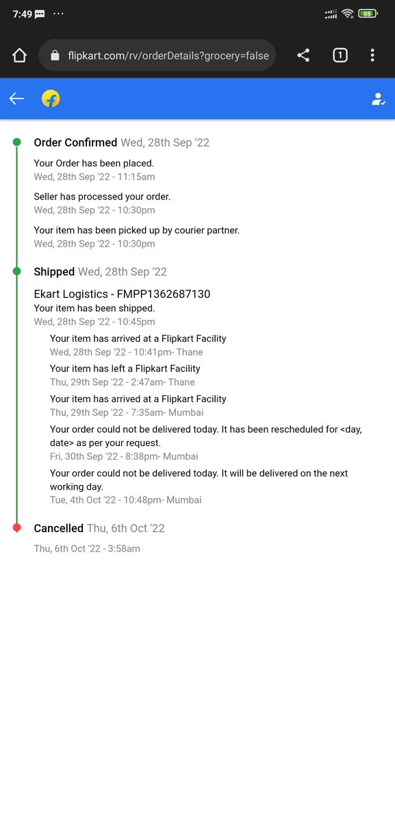 himanshu0070070's tweet photo. #4Days #Delivery #Not #Done
@ankydec24 #Customer #Asking @flipkartsupport
#Consumer #Harassed
@jagograhakjago
@consumerforum_
Need your intervention order being cancelled unjustly without customer consent.
Violation of #AgreementToSale
#CheatingCustomer
4/3 https://t.co/mzoJjlhsvE