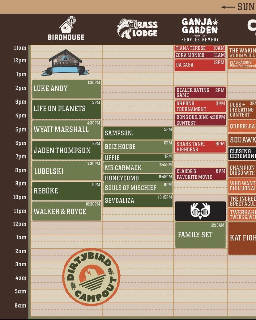 tlktosampson's tweet photo. Going camping tomorrow 🥳 catch me on Sunday 5:00pm @ the Bass Lodge @DirtybirdCamp https://t.co/k4H7j6JyaP