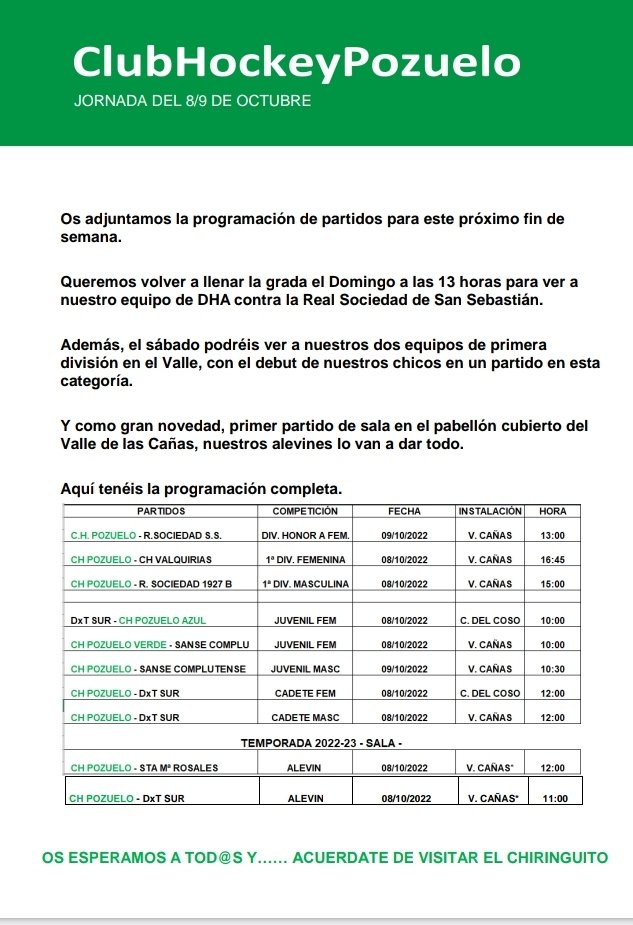 Club Hockey Pozuelo tweet media
