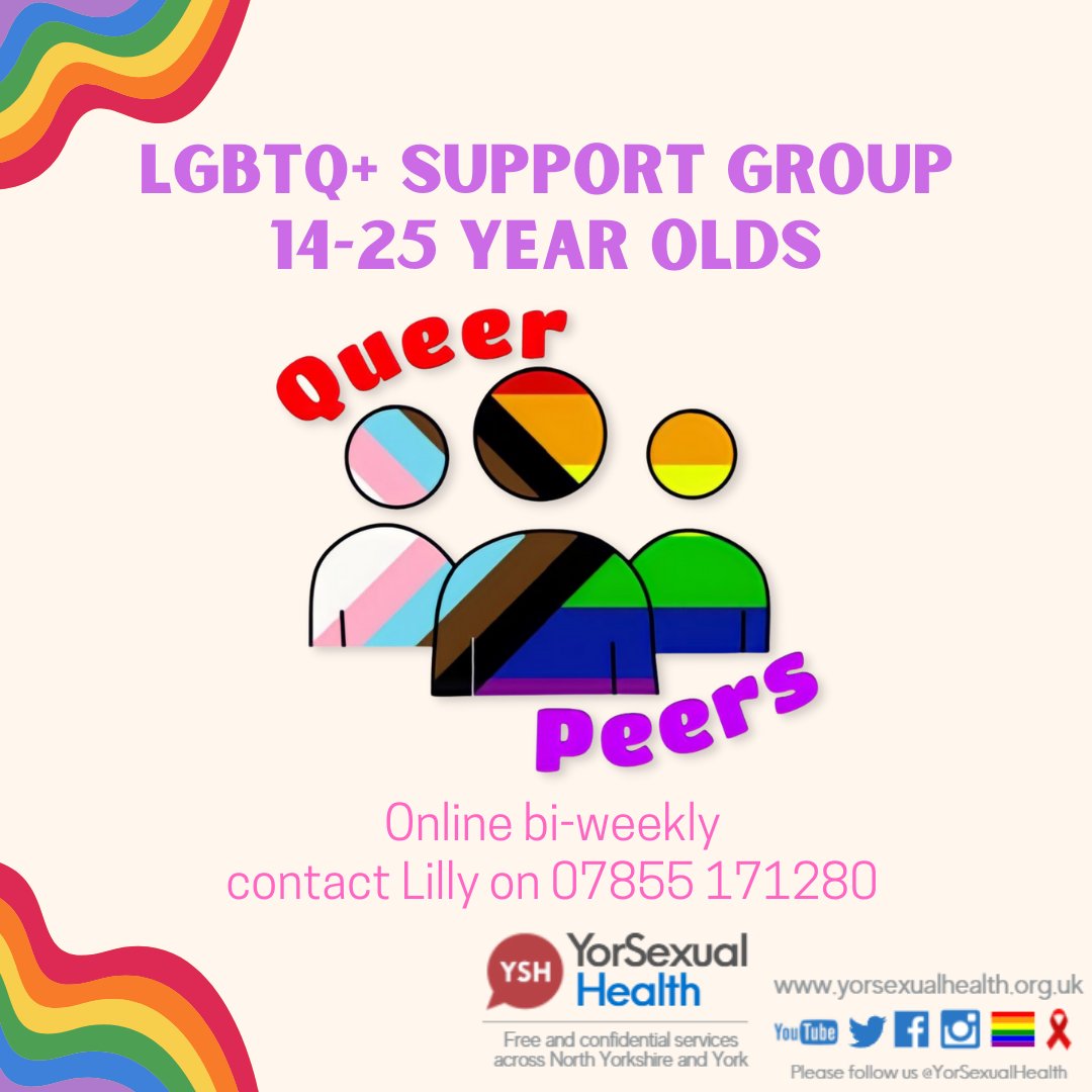 YSHYorkNYorks's tweet photo. LGBT+ Youth Groups in York, Harrogate and Skipton. For a safe, supportive space, to meet new people and have a laugh, contact the workers for more information!
#northyorkscc #atnyy https://t.co/Pf5NkP8ksK