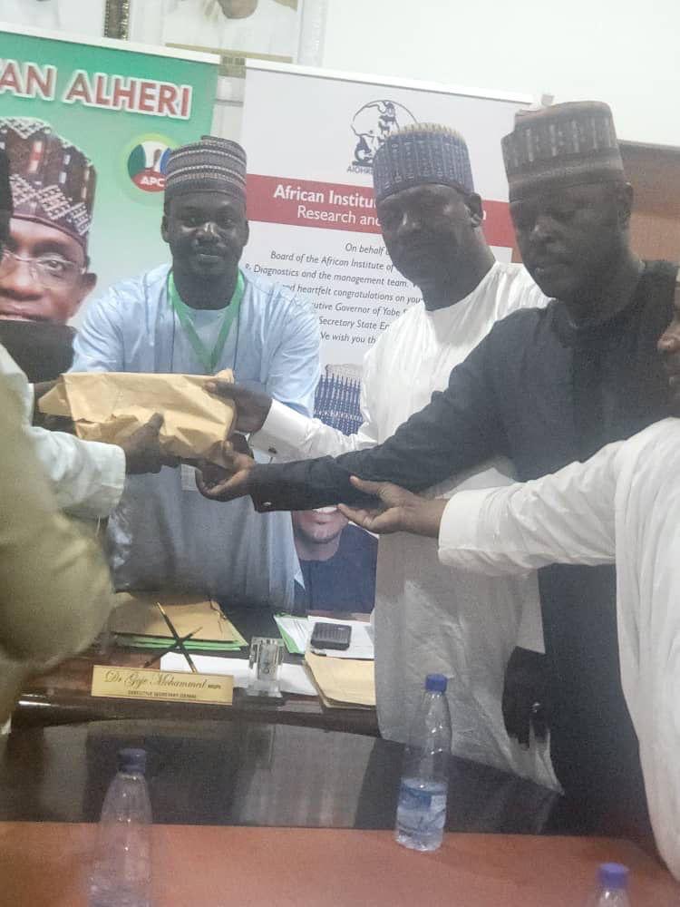 Alexcassy's tweet photo. The district head and some people of Jumbam community district  were in Damaturu yesterday to appreciate the national youth leader of APC  @DayoIsrael  &amp; his delegation for sympathizing with them over the state of flooding that cost 11 lives. https://t.co/WIAihGcHYd
