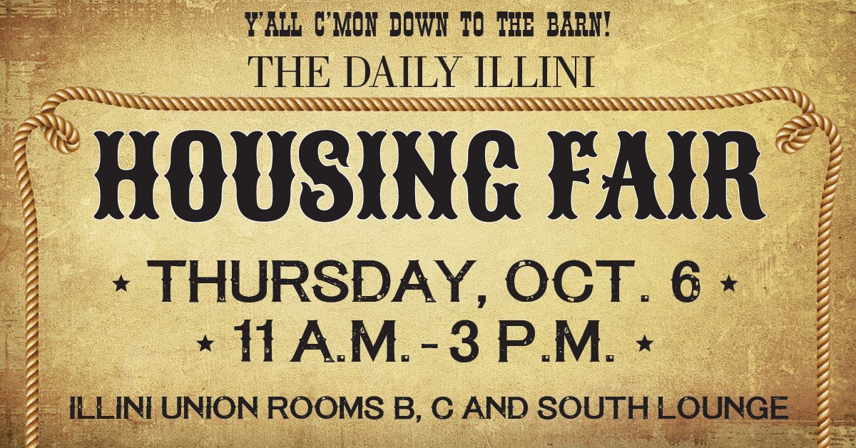 DailyIlliniAds's tweet photo. Stop by the housing fair TODAY to meet CU's top apartment companies and win prizes! Don't miss the chance to find your dream home for next year!!

@LiveSeven07 @americancampus #UIUC #IlliniNation https://t.co/WQP4EJdIlX