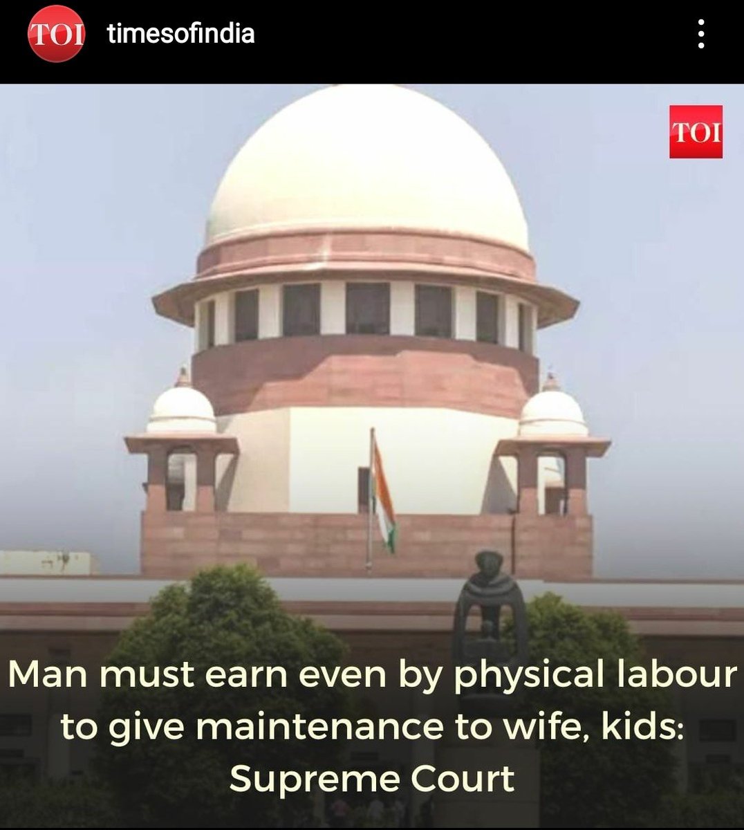 DeepikaBhardwaj's tweet photo. The same Supreme Court says wife sleeping with another man outside marriage is her sexual right and husband can't control her sexuality. It says woman is not a chattel of husband. 

The same Supreme Court happily makes a man a chattel of wife even if he's to turn a labourer https://t.co/yOjra3ulLt
