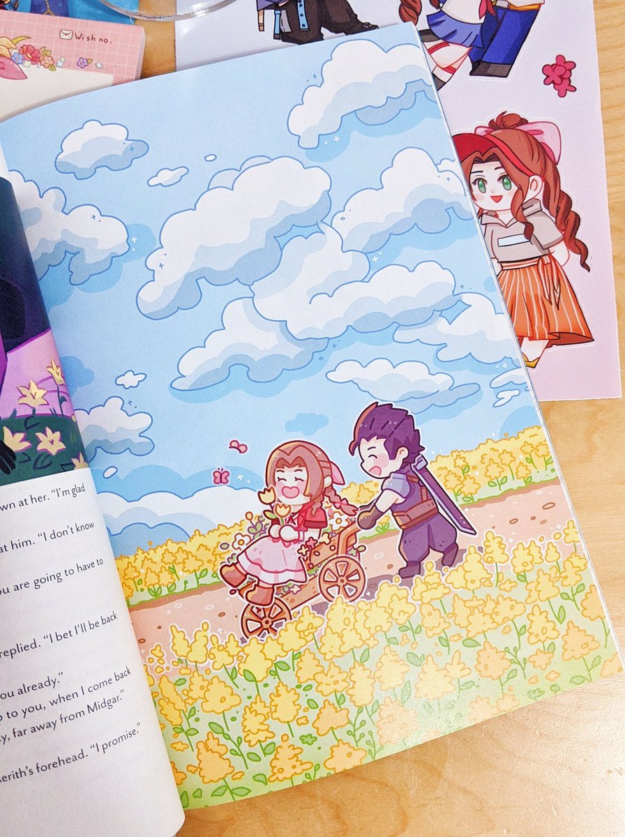akumarations's tweet photo. My contributor bundle for @zerithfanzine!🌼 Everything is so wholesome and sweet! 🥺 Thank you! #FF7 #FF7R https://t.co/p5F4CNvPdm