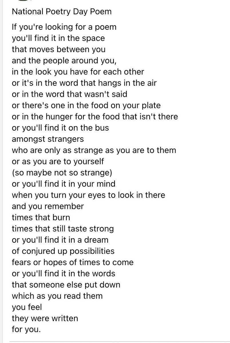 National Poetry Day Poem  (just written) - click on it to see the whole poem, as it's 'clipped' the top and bottom off here: