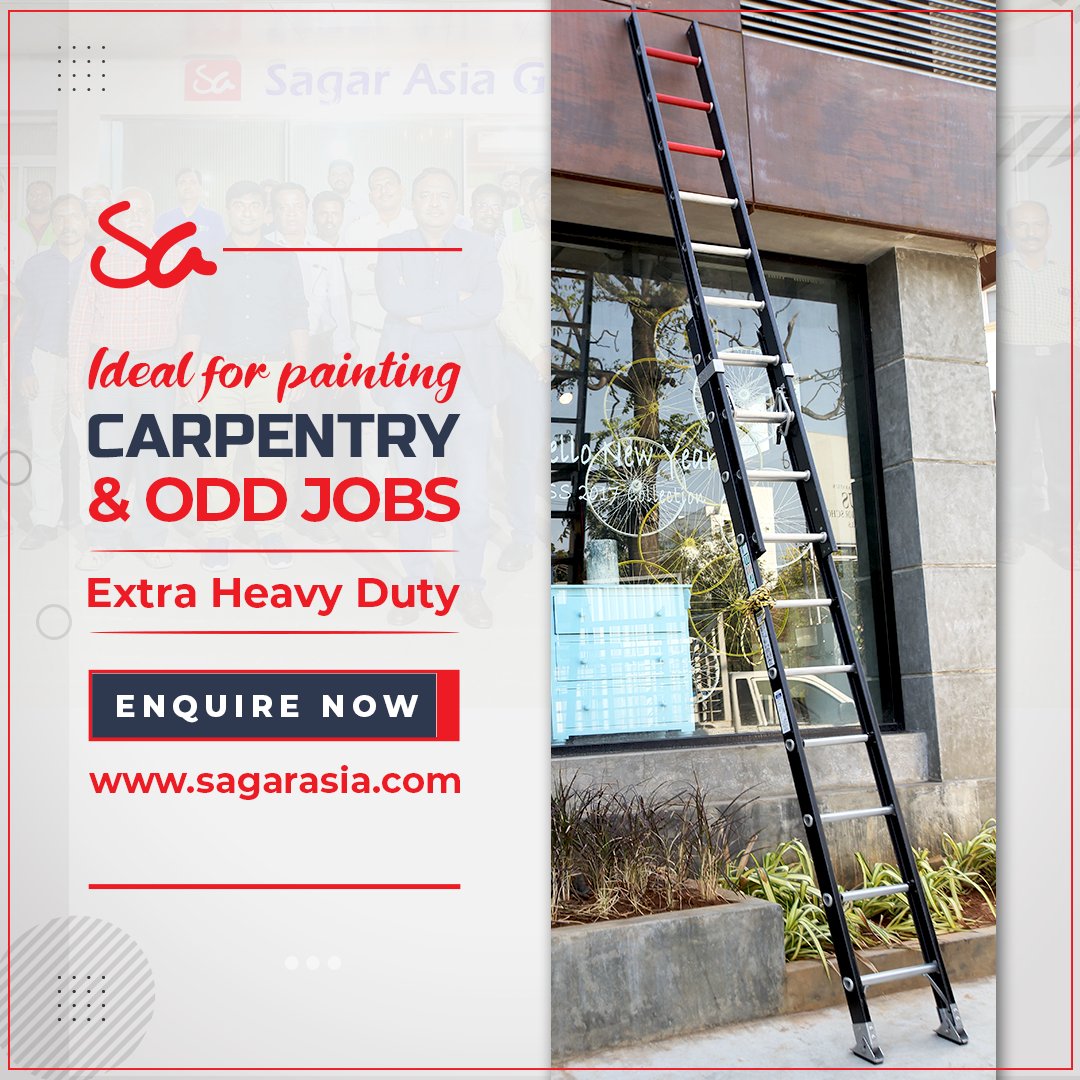 asia_sagar's tweet image. This 6300-2 Series ladder is a rope-operated extension ladder with premium heavy duty rung locks. Top 3 rungs in red colour to indicate "do not climb". All rungs are slip-resistant serrated rungs.

#ExtensionLadder #FRPLadders