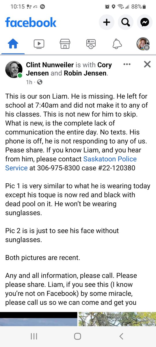 ChanBlashill's tweet photo. @SaskatoonPolice @ctvsaskatoon @GlobalSaskatoon @CBCSaskatoon 
Someone please get this out there . Share everywhere please. My sons brother is missing. https://t.co/PXcNU0kRn2