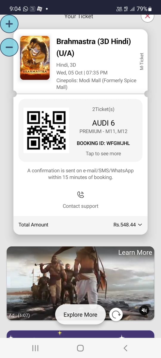 Akanksha_CG's tweet photo. @IndiaCinepolis 1/2 We had booked 2 tickets for yesterday's show Brahmastra for 7:15pm. We left our home at 6pm and couldn't find any way to reach the Modi Mall as all roads were blocked due to Dussehra celebration. https://t.co/SsQ6hIEt2r