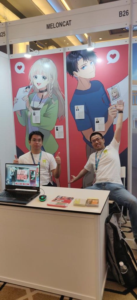 MelonCatGames's tweet photo. Booth is all set up! Visit us in LevelUp KL to play our game! #LevelUpKL https://t.co/bBitMtZij2