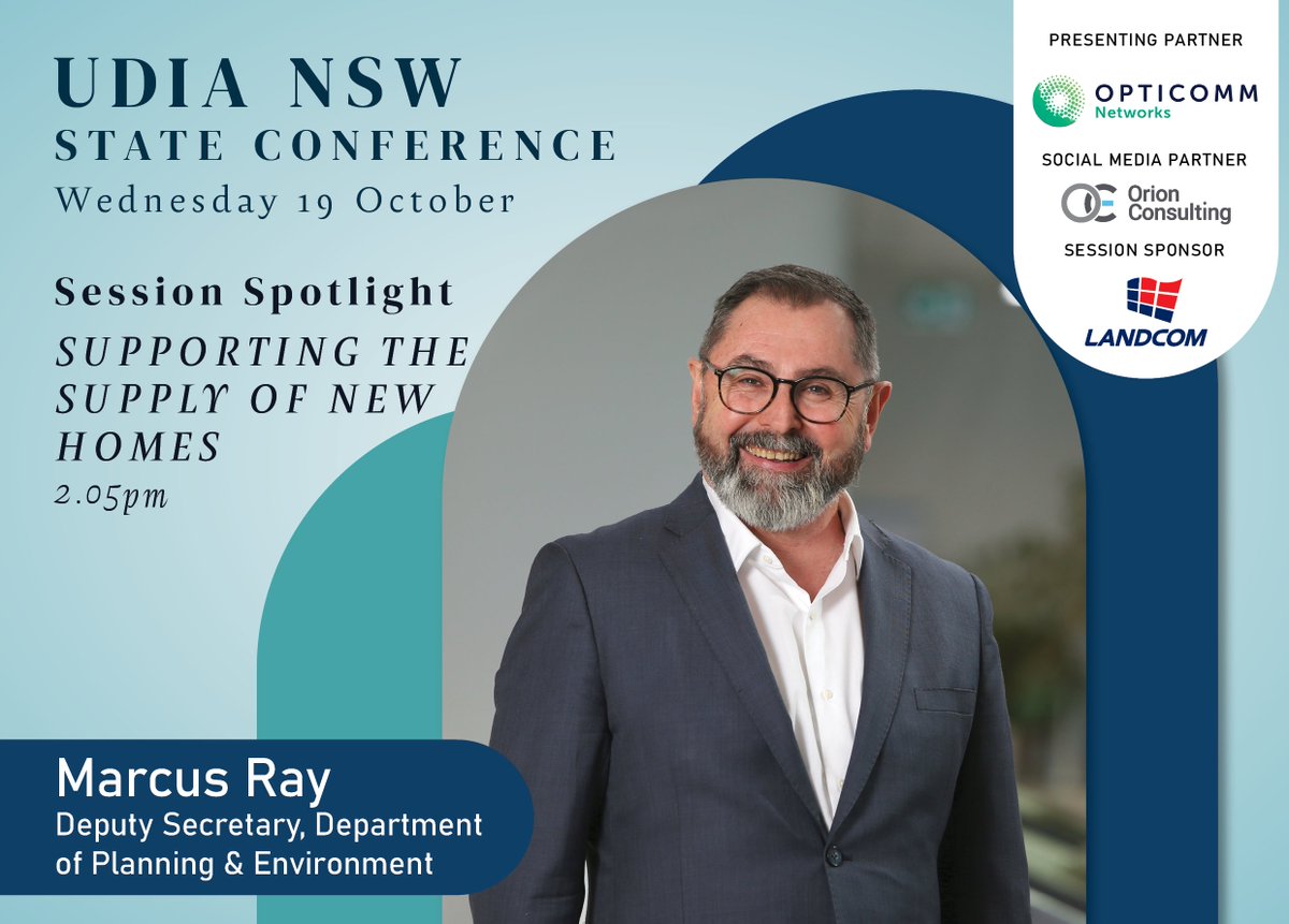 UDIA NSW (@udiansw) on Twitter photo <a href="/UDIANSW/">UDIA NSW</a> announces Marcus Ray, Deputy Secretary, at @NSWDPE as one of our keynote speakers at the UDIA NSW State Conference on 19 October. 
We thank our presenting partner <a href="/OpticommAU/">Opticomm</a> and social media partner Orion Consulting and session sponsor <a href="/landcom_nsw/">Landcom</a>.
#housing #UDIANSW <a href="/UDIANSW/">UDIA NSW</a> announces Marcus Ray, Deputy Secretary, at @NSWDPE as one of our keynote speakers at the UDIA NSW State Conference on 19 October. 
We thank our presenting partner <a href="/OpticommAU/">Opticomm</a> and social media partner Orion Consulting and session sponsor <a href="/landcom_nsw/">Landcom</a>.
#housing #UDIANSW