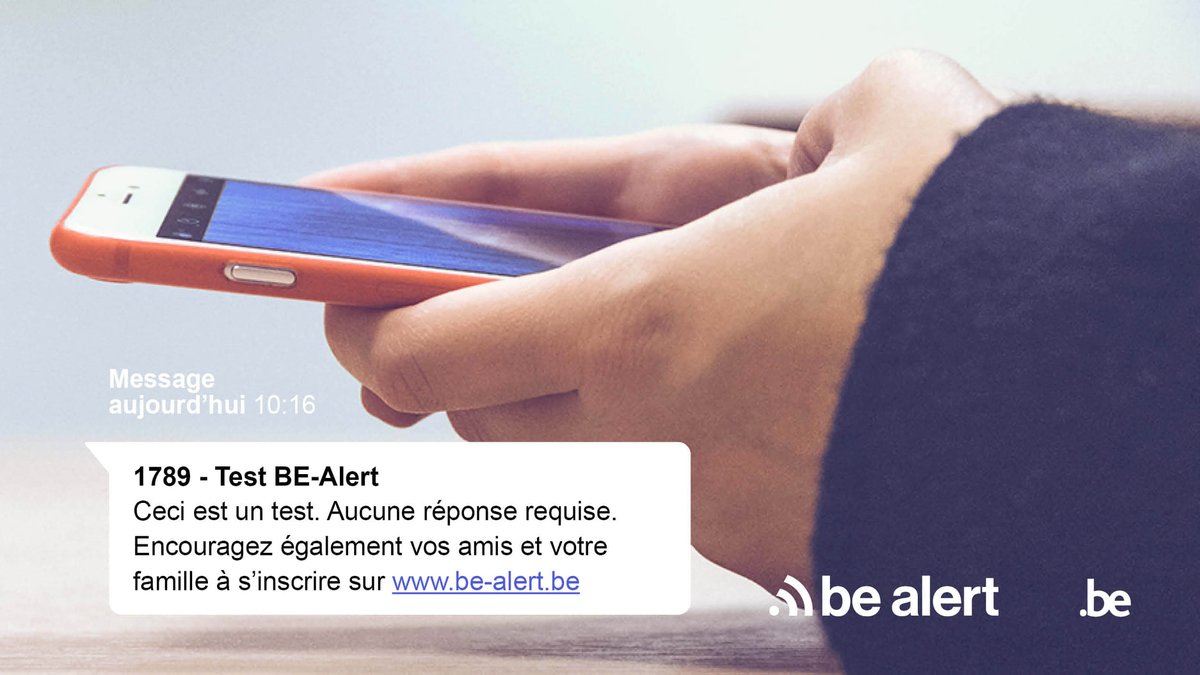 Aujourd'hui, 225 communes testeront #BEalert. De nombreuses communes enverront un SMS, un e-mail, ou un appel vocal à leurs citoyens. Pas encore inscrit(e)? Faites-le vite sur be-alert.be/fr