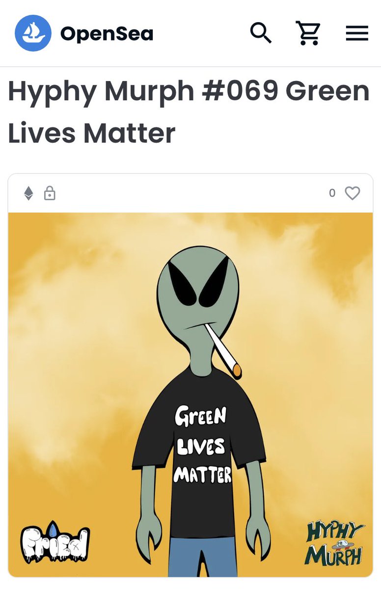 #GreenLivesMatter 👽
#FriedWater #NFT <a href="/HyphyMurph/">Hyphy Murph</a> 

opensea.io/assets/ethereu…