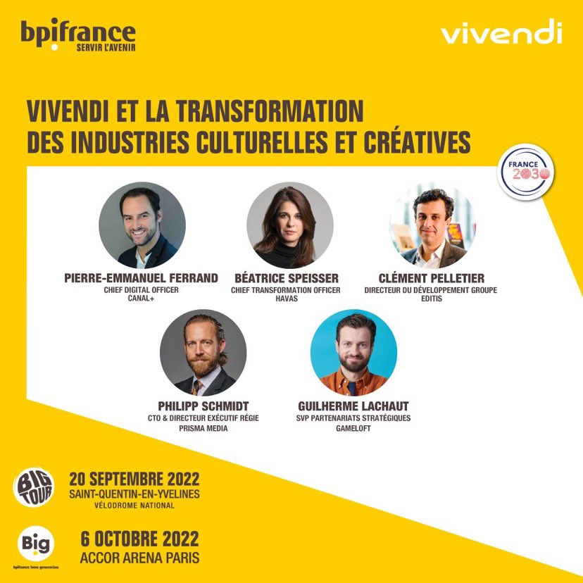 Ça commence ce matin. Journée d’échanges incroyable en perspective
<a href="/vivendi/">Vivendi</a> <a href="/Bpifrance/">Bpifrance</a> <a href="/Accor_Arena/">Accor Arena</a> <a href="/NicolasDufourcq/">Nicolas Dufourcq</a> 
#bigaccordarena #vivendi #culture