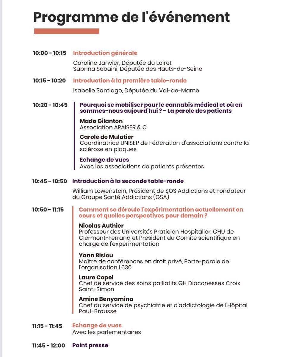 Nicolas Authier (@nicolasauthier_) on Twitter photo Aujourd’hui à l’<a href="/AssembleeNat/">Assemblée nationale</a>, table ronde sur les #médicaments à base de #cannabis. Quelle suite donner à l’expérimentation d’accès à ces traitements qui se termine fin mars 2023 ?
Une matinée d’échanges transpartisans avec les parlementaires pour préparer le #plfss2023. Aujourd’hui à l’<a href="/AssembleeNat/">Assemblée nationale</a>, table ronde sur les #médicaments à base de #cannabis. Quelle suite donner à l’expérimentation d’accès à ces traitements qui se termine fin mars 2023 ?
Une matinée d’échanges transpartisans avec les parlementaires pour préparer le #plfss2023.