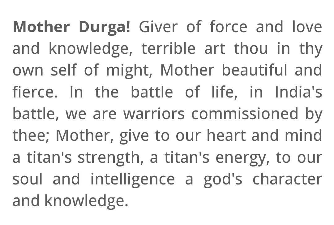 PriyBard's tweet photo. Shubho Bijoya! 🙏🏽

From Sri Aurobindo's দুর্গা-স্তোত্র (Durga Stotra). 
#SriAurobindo #DurgaPuja #DurgaMaa https://t.co/jsvXSmdgac