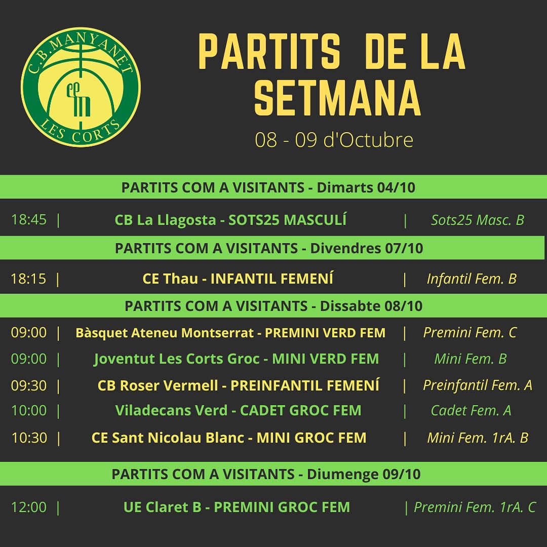 CBManyanet's tweet image. ‼️ US ESPEREM A TOTS EN UN CAP DE SETMANA ESPECIAL PEL CLUB

#ForçaManyanet 💚💛
