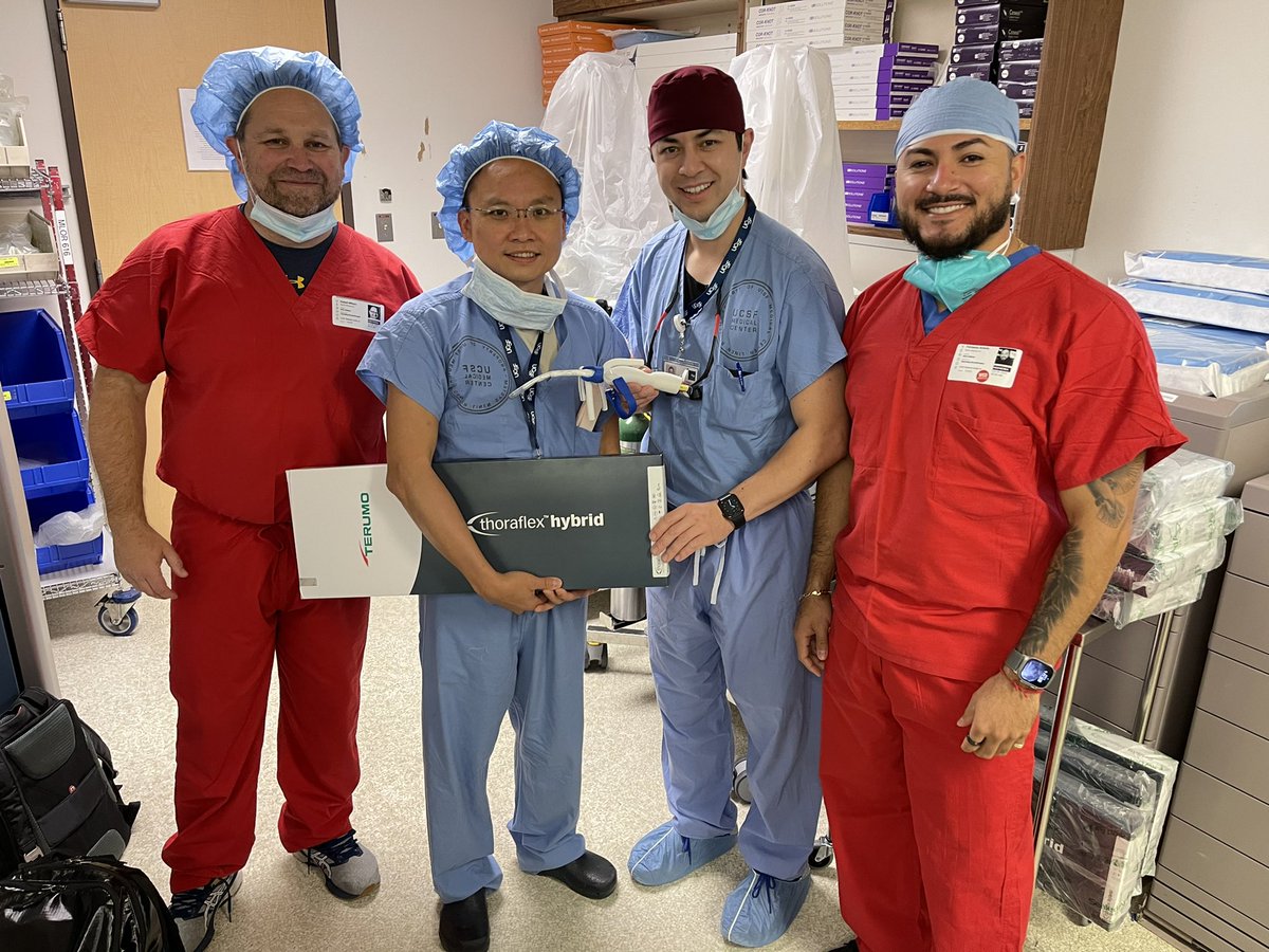 Thanks to our great team @UCSFCTSurgery and @TerumoAortic for the first successful commercial implant of the #thoraflex hybrid arch device in Northern California! @tomcnguyen @HeartUCSF @UCSFSurgery @Jasosamd