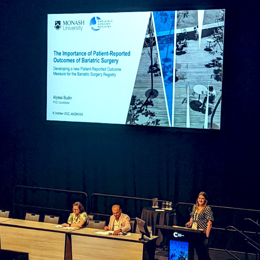 Loved presenting my research around the development of #PROMs for <a href="/Bariatric_CQR/">Bariatric Surgery Registry</a> at #ANZMOSS2022