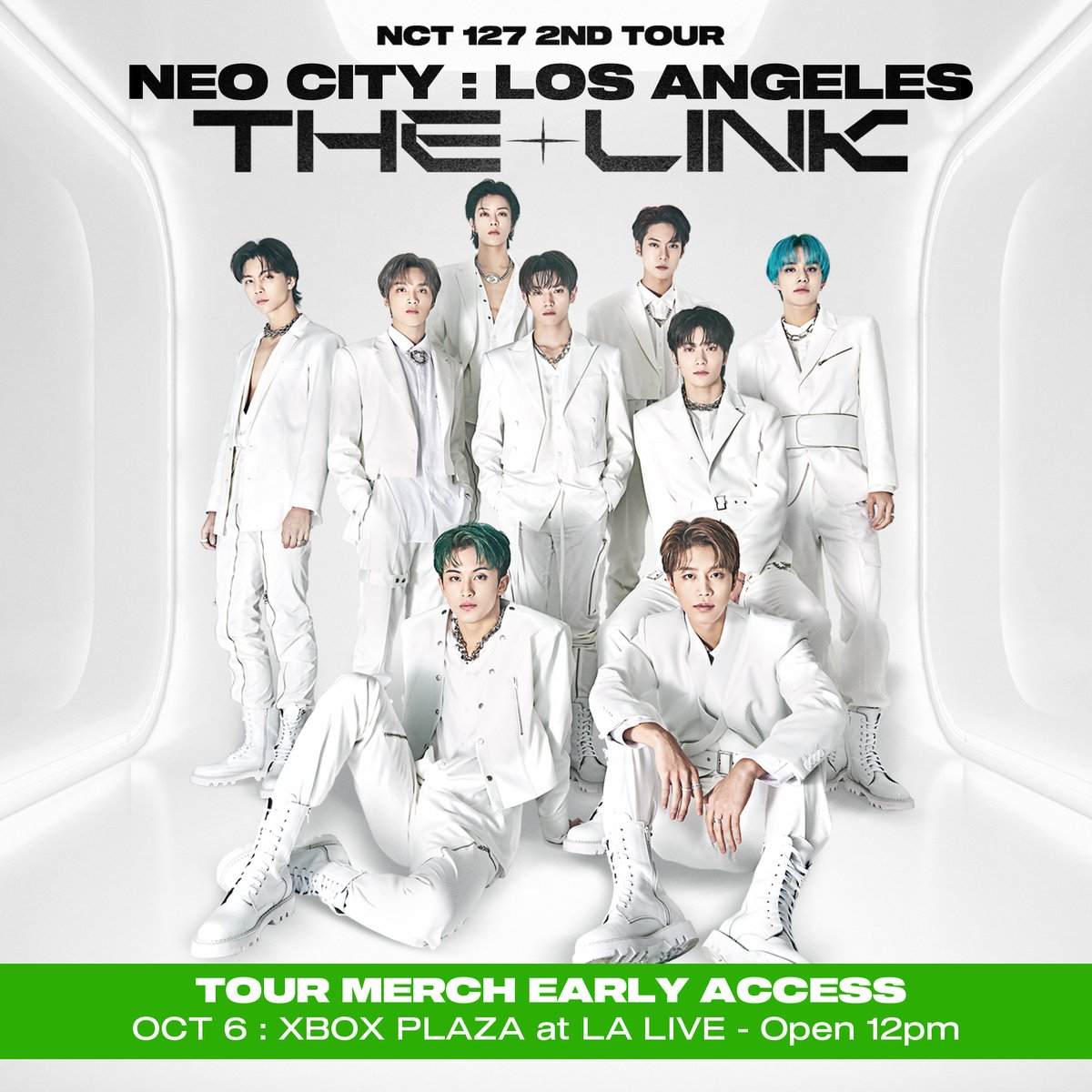 Image for Today is the day! Come and grab your tour merch and show your love and support to NCT 127! The official tour merch is available at XBOX Plaza at LA Live, and the booth will be open from 12pm! See you soon!💚 NCT127inLA NEOCITY_THE_LINK_LA https://t.co/2bft5QNHv1