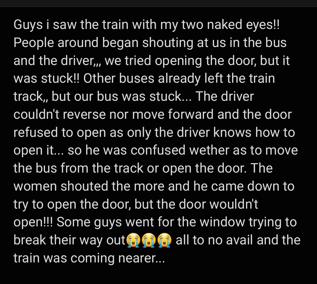 idemudia_p's tweet photo. Good morning #DLConversations...

If you noticed, I wasn't able to attend the space of yesterday...
Something terrible almost happened that would have taken my life. But God took control🥺🤲🏼...

We almost got smashed by a train😭😭!!!

This is my testimony 🥺 https://t.co/28lPf6M00w
