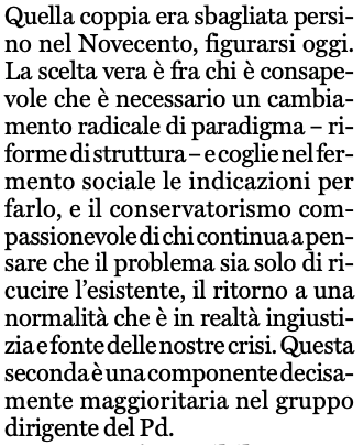 DD_Forum's tweet photo. Il PD "da molto tempo non dà la sensazione di credere che sia davvero possibile cambiare radicalmente le cose e aumentare la giustizia".E alla domanda se il problema è la mancata scelta tra riformismo e massimalismo, @fabriziobarca intervistato su @fattoquotidiano risponde così👇 https://t.co/WBfBzqxa5M