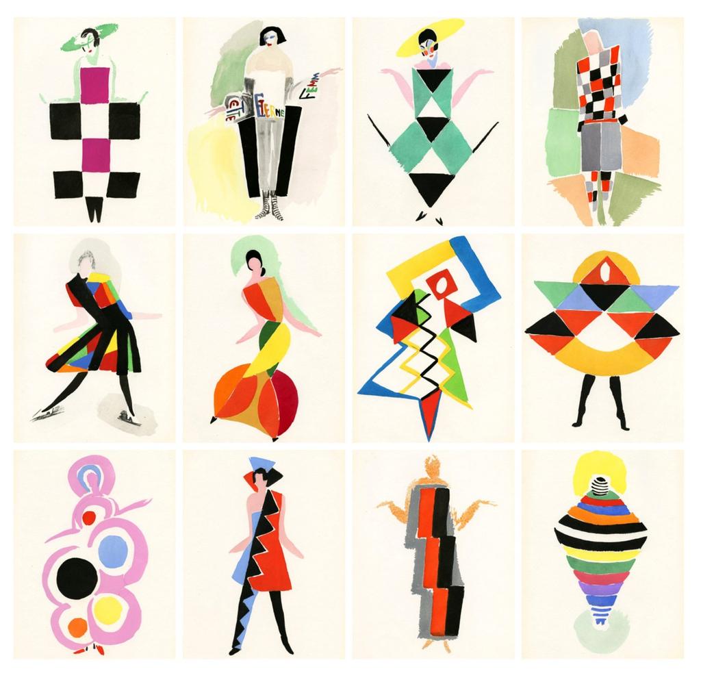 Ukrainian French artist Sonia Delaunay's 1920s - 1930s clothing designs #WomensArt