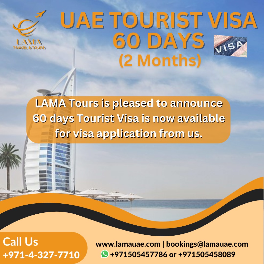 Lama Tours offers UAE tourist visa service for the travelers who want to visit UAE for 60 days or less. You can get your visa from our website or from our office in Dubai. #uaevisa #dubaivisa #dubai #uae #visa #touristvisa #visitvisa #visachange #dubailife #dubaitour #dubaicityto