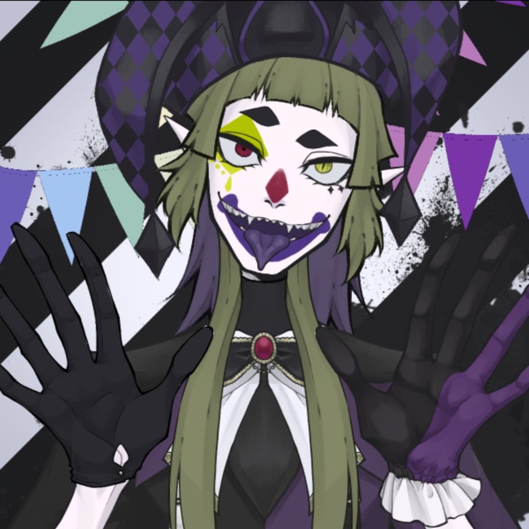 ghostpoot's tweet photo. found an old picrew I had saved and made another terrible monster clown OC out of it https://t.co/jfJdiG8DIX
