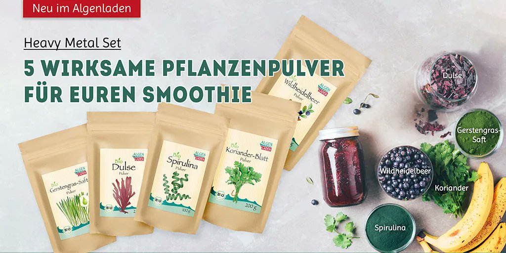 algenladen's tweet photo. Hier erhaltet Ihr 2 Algenpulver im richtigen Verhältnis, nämlich Dulse 🌸  und Spirulina 🦠 Pulver. 
Drei weitere Pflanzen: Korianderblatt- 🌿 , GerstengrasSAFT- 🌱 und Wildheidelbeer 🫐  Pulver!
Schnappt Euch gleich die ersten eingetroffenen Exemplare:
https://t.co/h9H9Cy56U9 https://t.co/aKJ92iVb3T