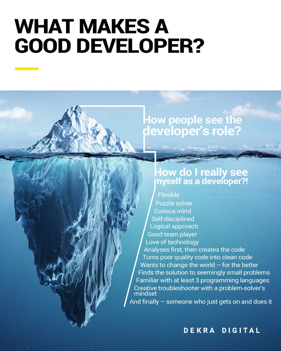 >>> What makes a good developer? <<<
We’re looking for you! 🧐 Do you recognize yourself in the following list of qualities? If YES, then we look forward to receiving your application.

#developer #dev #coder #techjobs #devlife #jobsearch