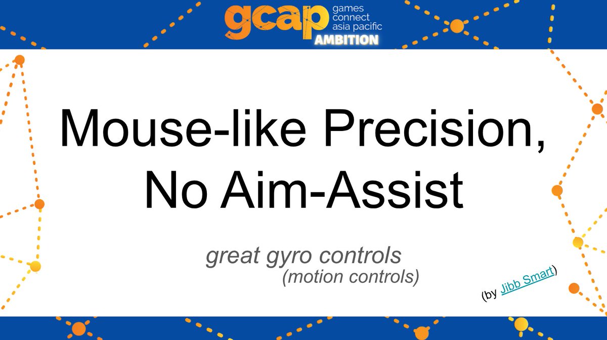 JibbSmart's tweet photo. Here are the slides from my #GCAP22 talk, "Mouse-like Precision, No Aim-Assist (great gyro controls)" 🎮🎯

Tweaked to make it easier to follow without my talking. Plus, bonus slides at the end for further learning and exploring!

#gamedev #gyroaim
https://t.co/wvHyFywfrl https://t.co/Dwa1Cnj6kg