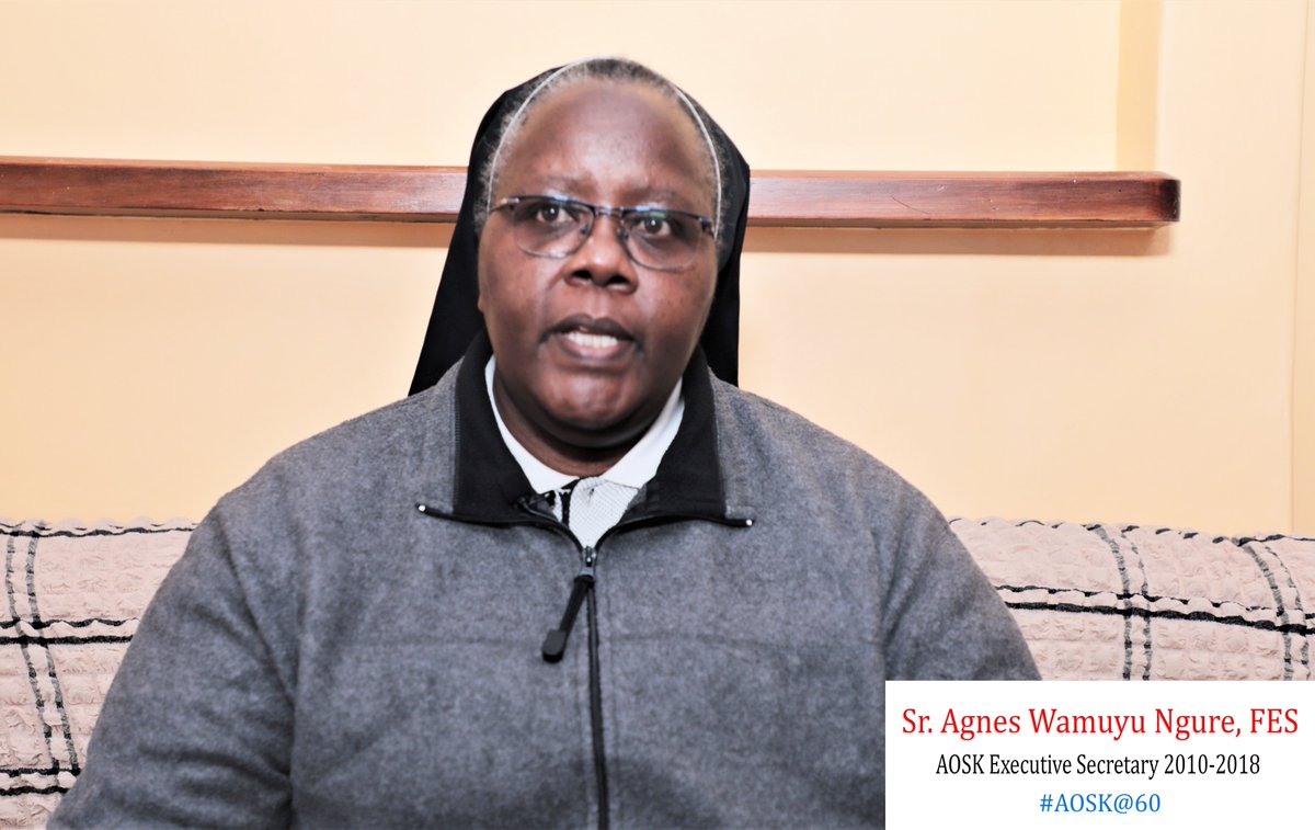 AOSKSECRETARIAT's tweet photo. Association of Sisterhoods of Kenya at 60 celebrates Sister Agnes Wamuyu Ngure for her contributions to the association as the Executive secretary between 2010-2018.
#AOSK@60 https://t.co/4GhVRmqkp6