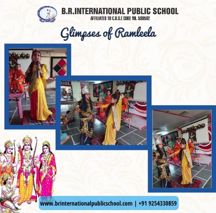 Ramlila refers to a ritual tradition of religious plays  performed.
#Dusshera #Ramleela #Ramayan #Festivals  #RamSita #SchoolCelebration #Epic #Education #Learning #Students #BestCBSESchool #BestSchoolinKurukshetra #BRInternationalSchool #BRIPS #Kurukshetra #Haryana