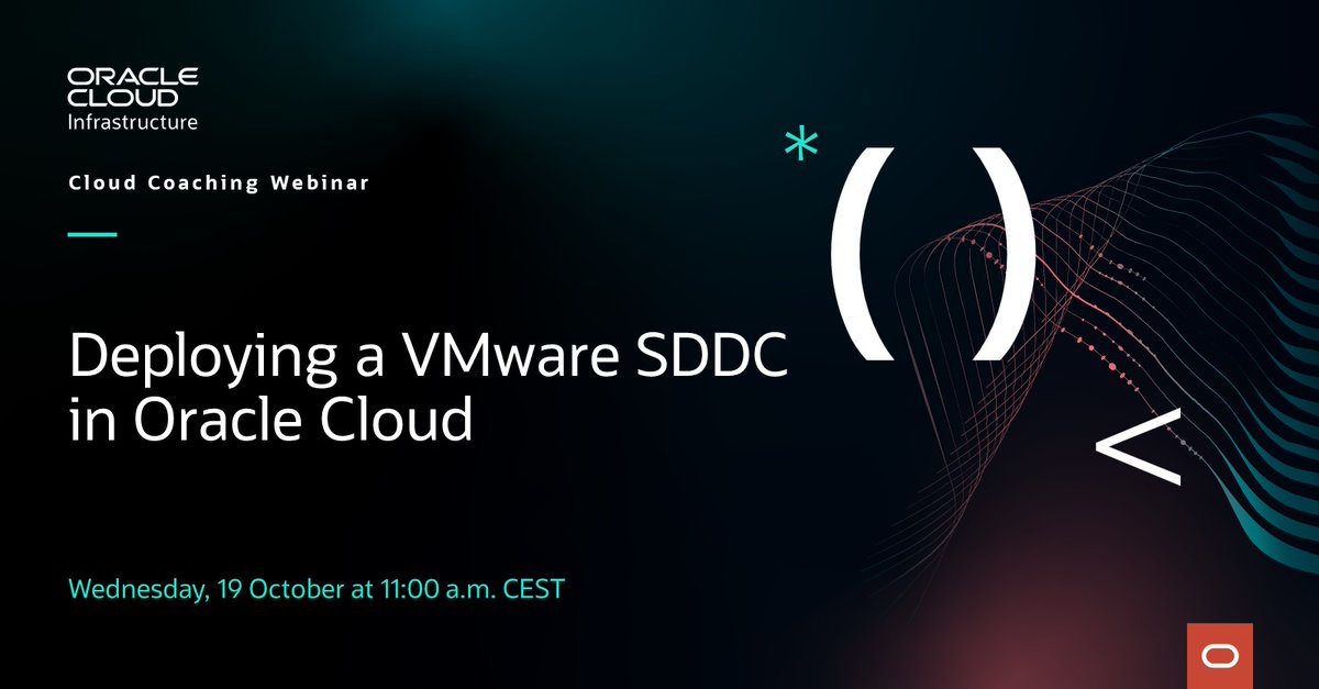 represastel's tweet photo. Oracle Cloud VMware Solution (OCVS) allows you to deploy a VMware Software-defined Data Center in Oracle Cloud, join for a deep-dive on the solution with a live demo. Register now! https://t.co/8q0zvyXAec #odevrel https://t.co/XbPyCYPl8B