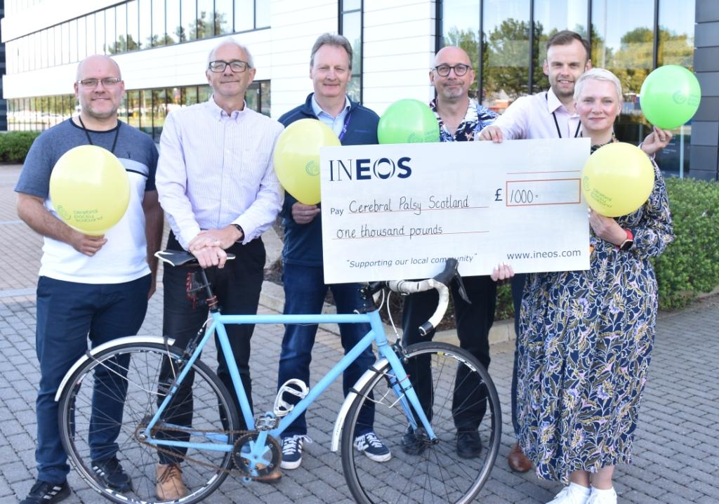 INEOS_FPS's tweet photo. Nominated by employees, one of this year’s recipients of a donation from the @INEOS #TourdeFrance Challenge was @CpScotland; members of the cycling team were pleased to meet with Isla from #CpScotland and learn about their work @WorldCPDay https://t.co/h5PnyaPrM0 https://t.co/GE32QkTY2I