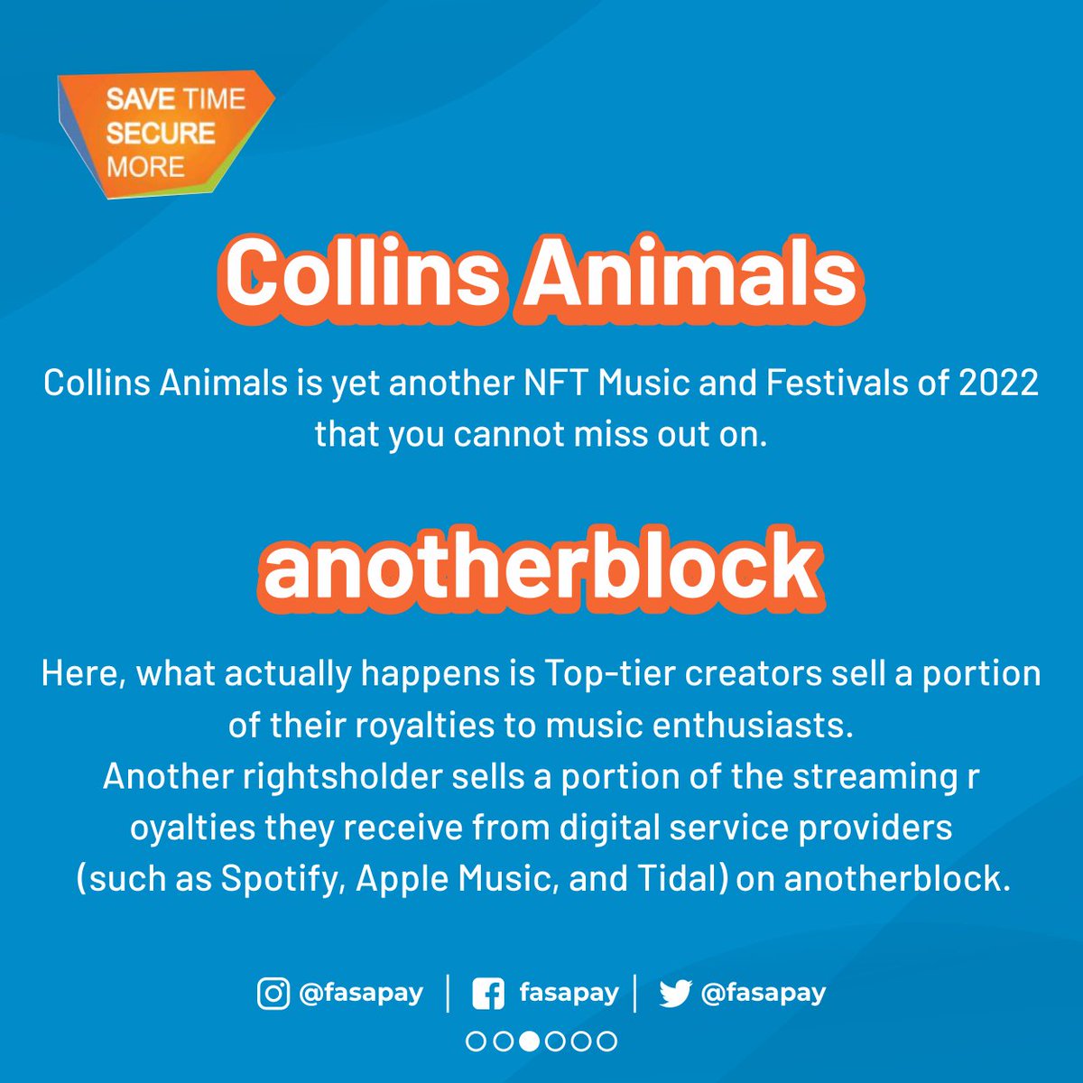 FasaPay's tweet photo. Who thought music would also find its place in the NFT marketplace? Let us have a look at the top trending NFT music and festivals of 2022
#NFTmusic #NFT #NFTCommunity #NFTartist #FasaPay #Savetimesecuremore https://t.co/l7IKNB3XXE