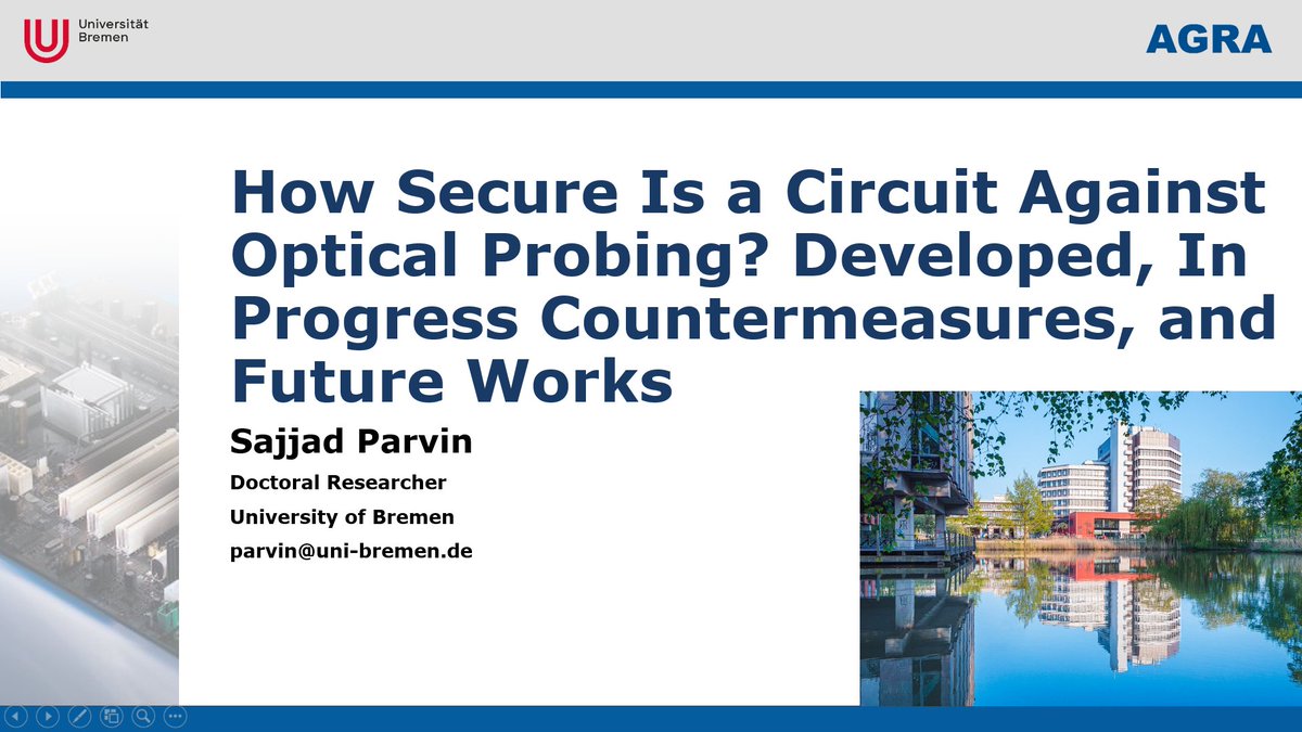 Tomorrow at #CrossFyre22 Sajjad Parvin will talk about "How Secure Is A Circuit Against Optical Probing? Developed Countermeasures, In Progress Countermeasures Development, and the Future Works".
*
CrossFyre Program: crossfyre22.github.io/program.html