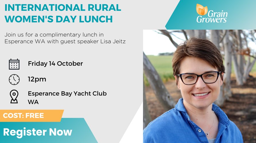 Next Friday in Esperance. Great grain growers long lunch for all the rural women in the area.