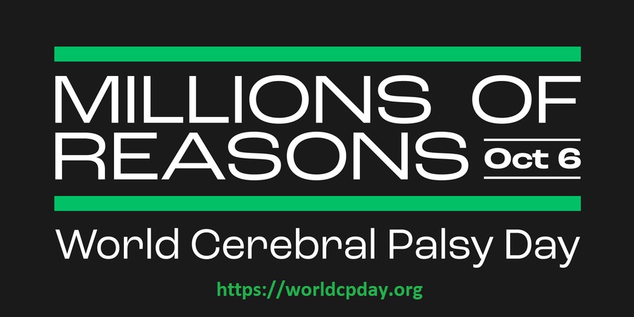 #WorldCerebralPalsyDay, 6 October - cerebral palsy is the most common childhood physical #disability and affects more than 17 million people worldwide. There are #MillionsOfReasons to help create awareness and action around #CP worldcpday.org #WorldCPDay <a href="/worldcpday/">World Cerebral Palsy Day</a>