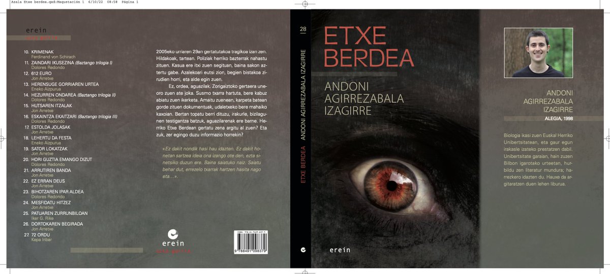 UxueRazquin's tweet photo. INPRENTARA! 

Arimen Gaua pasatzeko irakurketa oso aproposa duzue ETXE BERDEA.

Ikerketa amateurra, interesa pizten duena hasieratik. 
Pertsonaia gogoangarriak.
Puzzle bat irakurleentzat.

Found footage zoragarria Andoni Agirrezabala Izagirrek idatzi duena. Gozatuko duzue. 🕵️‍♀️👀 https://t.co/u9e4Cga4AF