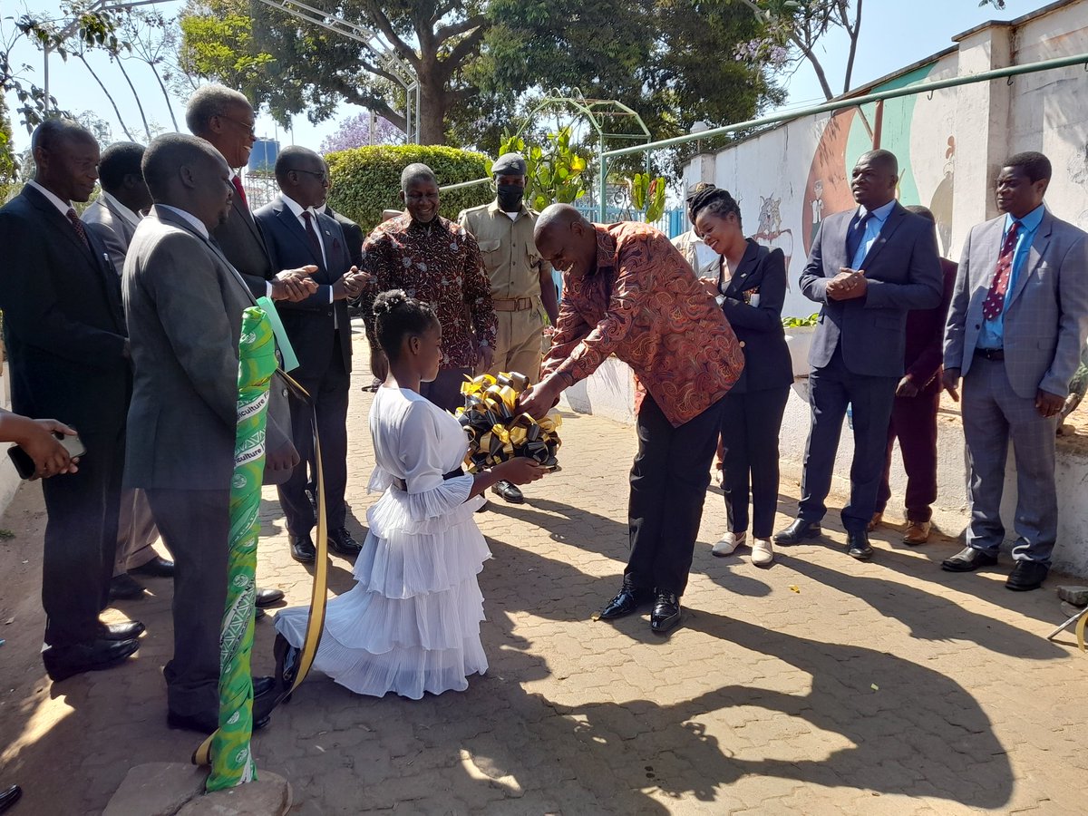 Minister of Agriculture Honorable Lobin Clarke Lowe MP, cutting a ribbon upon his arrival at the Chichiri Trafe Fair Grounds in Blantyre this morning to officially open the 18th National Agriculture Fair.

<a href="/MCCCI1/">MCCCI</a> <a href="/moaiwd1/">Ministry of Agriculture</a> <a href="/AswapSpii/">ASWAp-SP II</a>