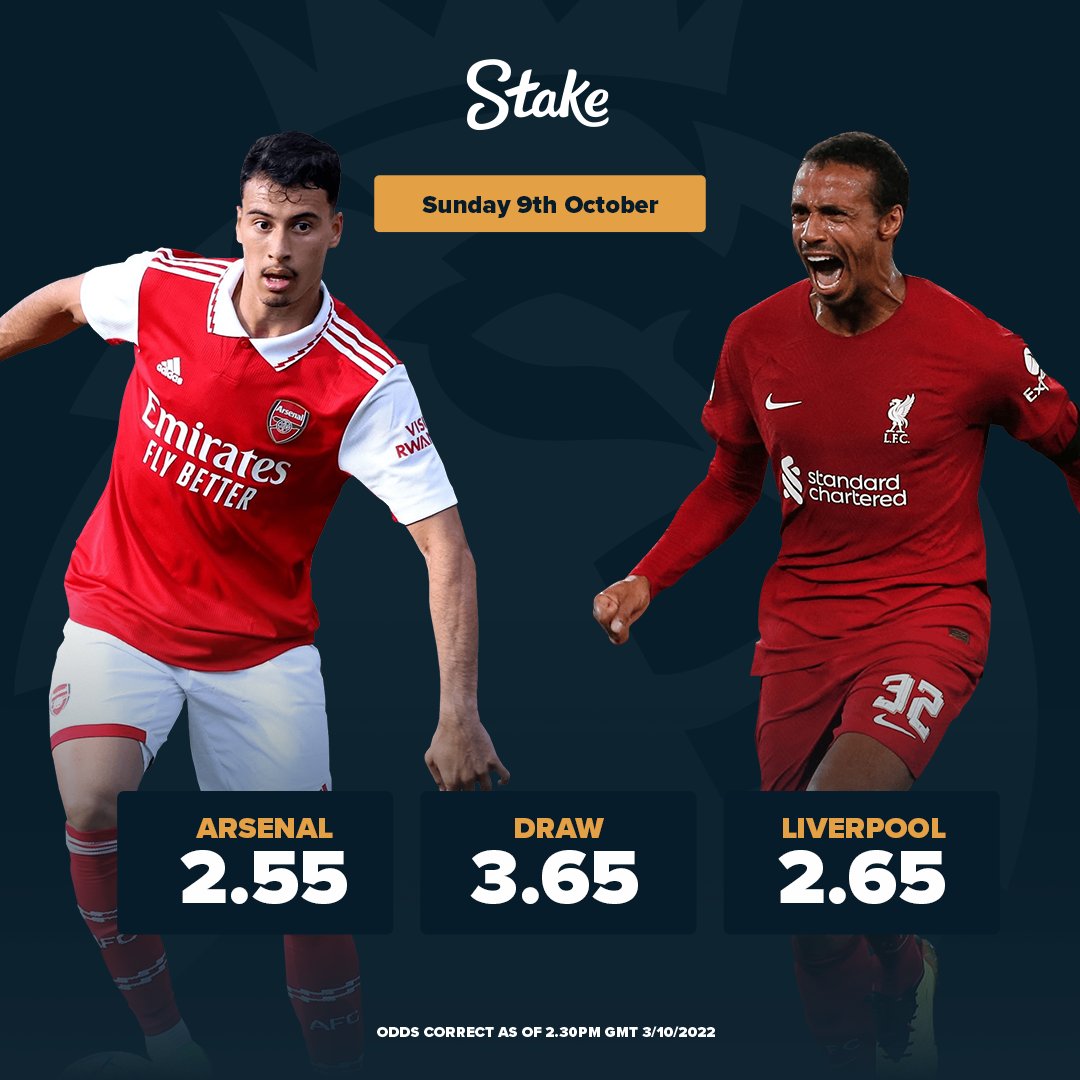 We want someone to represent #ArsenalFC and one for #LiverpoolFC to then go head to head for some $ 💪🏻

Comment with your team below +❤️ &amp; RT

Two people will be selected before kickoff and assigned a team each. If your team wins you win $500 in Stake credit, draw $125 each 🤑