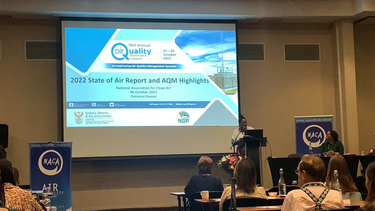 National Air Quality Officer Dr Patience Gwaze providing feedback on air quality management highlights and legislative developments <a href="/NACA_Conference/">National Association for Clean Air</a> #NACA2022