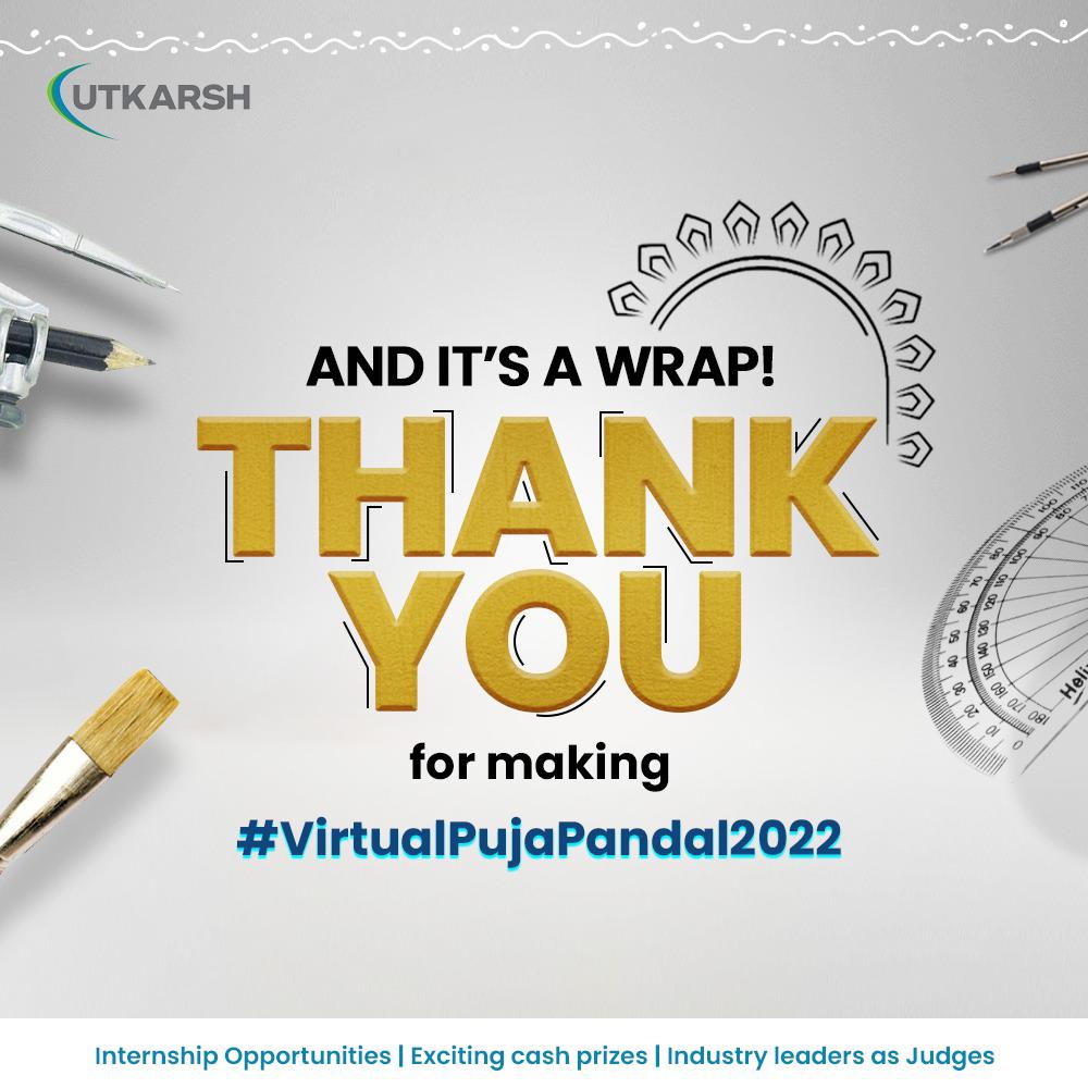 utkarshindialtd's tweet photo. We send our sincere thanks and gratitude to all the participants and judges who made the #VirtualPujaPandal2022 contest a huge success. We look forward to organising many more innovative contests in the future and hope you'll join us again.
#UtkarshIndia #Contest #PandalDesign https://t.co/J0MoiTuZ2Q
