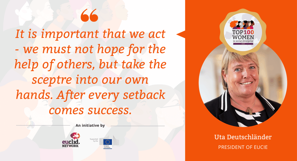 Day 96 of 100📆
Meet Women Trailblazers | #community 

Meet <a href="/deutschl_u/">Uta Deutschländer</a>, a committed innovator who is passionate about transferring knowledge &amp; community values. Uta is the President of EuCIE  &amp; CEO of Alexianer Textilpflege GmbH. 

euclidnetwork.eu/2022/06/meet-w…