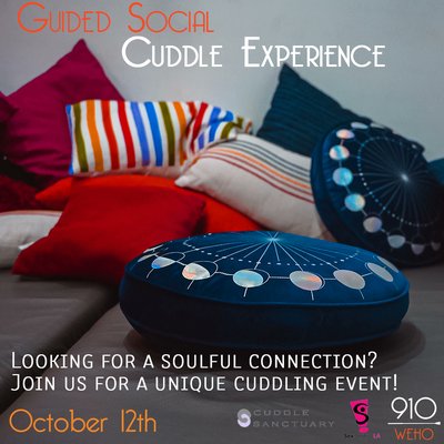 910weho's tweet photo. Looking for a soulful way to connect with others? Join us for a unique social event, our Guided Social Cuddle Experience! You'll be surrounded by warm &amp; welcoming human beings and find that it’s a perfect environment for self-exploration and fun. Tickets: https://t.co/t174yYsjKH https://t.co/97iuZdmc2q