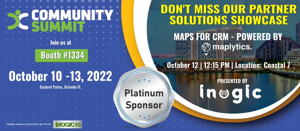 Maplytics's tweet image. Find nearby #DynamicsCRM Record on Map

Want to know how?
Join us at #MySummitNA, Oct 10-13, 22  @GaylordPalms
 Visit us at Booth #1334 and explore our products to get the most out of your CRM investment!  

buff.ly/3V4cxmL 

#radiussearch #Locationintelligence