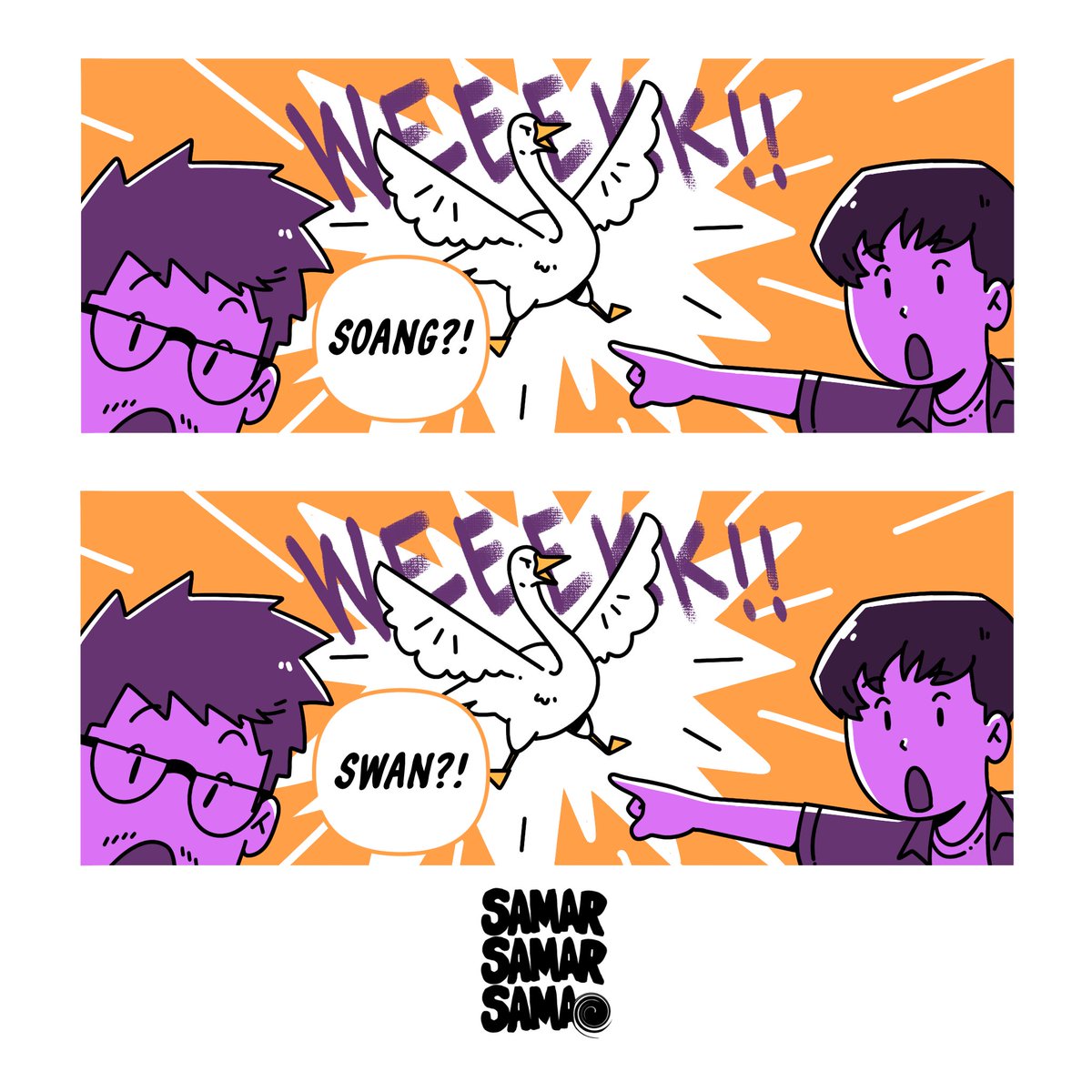 ValdisGhaffar's tweet photo. Ini dia #SamarSamarSama koleksi beberapa kata yang kedengerannya sama dan artinya sama, namun bisa juga tidak sama.

Komik yang dibuat berdasarkan sepengalaman dan sependengaran. Iseng iseng buat jadi pemanasan tapi ya semoga berkesan!

#comic #comicstrip #digitalart #disrobot https://t.co/IlytmTwYJk